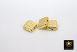 Brushed Gold Square Beads, 12mm, 15mm