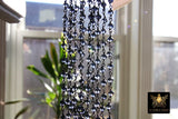Charcoal Navy Gold Chain, 4 mm Black Wire Wrapped CH #430, Bead Gunmetal Chains