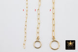 14 K Gold St Christopher Necklace, Genuine Gold Filled Paperclip Choker #615, Religious Medal Toggle Necklace