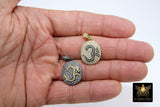 CZ Micro Pave Yoga Charms, Mix Black and Gold Ohm Yoga pendant necklace, Yoga Gifts