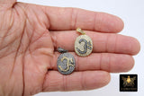 CZ Micro Pave Yoga Charms, Mix Black and Gold Ohm Yoga pendant necklace, Yoga Gifts