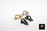 Cubic Zirconia Lobster Clasp, Gold Black Silver Double Sided Claw #2356, CZ Pave Jewelry Findings