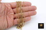 Stainless Steel Chain, Silver Steel 4 mm Rectangle Box Chains CH #137, Unfinished Gold
