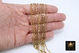 Stainless Steel Chain, Silver Steel 4 mm Rectangle Box Chains CH #137, Unfinished Gold