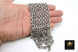 Stainless Steel Chain, Silver Steel Thick Cable Chains CH #268, 10 mm Unfinished Rolo Chunky Necklace Chains