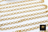 Gold Stainless Steel ROLO Chain, 3, 4