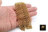 Gold Stainless Steel ROLO Chain, 3, 4
