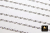 Stainless Steel Chain, 304 Silver Flat Dainty Curb Chains CH #161, 5 mm Unfinished Cable Necklace Chains