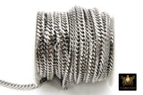 Stainless Steel Chain, 304 Silver Flat Curb Chains, 8 mm Unfinished Diamond Cut Cable Necklace Chains