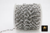 Clear Crystal Chain, 6 mm Crystal 22k Gold Plated Chain CH #323, Boho Jewelry Chains