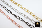 Chunky Link Chain, Rectangle Chains, Gold Paperclip Chains CH #124