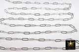 Rectangle Drawn Chain, Unfinished Gold Paper Clip Chains CH #121, Silver Necklace Cable Chains