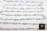 Rectangle Drawn Chain, Unfinished Gold Paperclip Chains CH #121, Silver Necklace Cable Chains