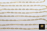 Rectangle Chain, Unfinished Gold Oval Dainty Chains CH #111, Bracelet