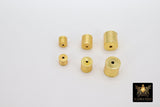 Brushed Gold Drum Beads, 6 mm 8 mm 10 mm Barrel Bead #3130, Long Round Cylinder