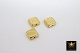 Brushed Gold Square Beads, 12mm, 15mm