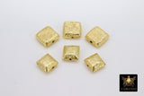 Brushed Gold Square Beads, 12mm, 15mm