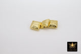 Brushed Gold Square Beads, 12mm, 15mm