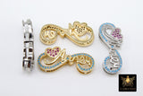 Heart Slider Charms, Gold, Silver Pink