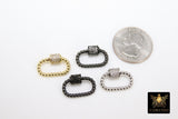 Carabiner Oval Rope Screw Clasps, Large Textured Interlocking Screw Lock Clips, Gold