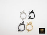 CZ Pave Lobster Clasp, Large Lobster Clasp # 2360, Rose Gold Silver Black Double CZ Sided Claw