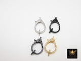 CZ Pave Lobster Clasp, Large Lobster Clasp # 2360, Rose Gold Silver Black Double CZ Sided Claw