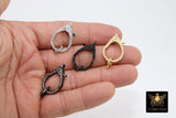 CZ Pave Lobster Clasp, Large Lobster Clasp # 2360, Rose Gold Silver Black Double CZ Sided Claw