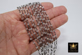 Clear Crystal AB Chain, 4 mm Mystic AB CH #439, Silver Wire Wrapped,Glass Beaded Chains