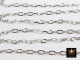 Silver Stainless Steel Chain, 304 Gold Oval Chains, 7 mm Unfinished Cable Necklace Chains CH #148