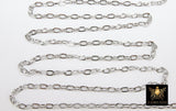 Silver Stainless Steel Chain, 304 Gold Oval Chains, 7 mm Unfinished Cable Necklace Chains CH #148