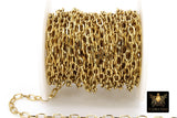 Gold Stainless Steel Chain, 304 Gold Oval Chains, 7 mm Unfinished Cable Silver Chains CH# 147