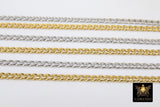 Gold Stainless Steel Chain, 304 Silver Flat Dainty Curb Chains CH #162, Unfinished Cable Necklace Chains