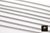 Stainless Steel Chain, 304 Silver Faceted Dainty Curb Chains CH #164, 4 mm Unfinished Necklace Chains