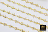 CZ Chain By The Yard, Genuine Diamond Shape CZ Bezel Chain Gold CH #548, Silver Wholesale Cz Connector Chains