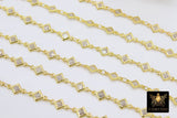 Silver CZ Chain By The Yard, Genuine Diamond Shape CZ Bezel Chain Gold CH# 549, By The Yard or By the Foot