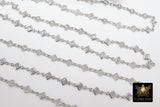 Silver CZ Chain By The Yard, Genuine Diamond Shape CZ Bezel Chain Gold CH# 549, By The Yard or By the Foot
