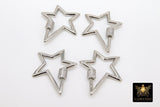Carabiner Star Screw Clasps, Silver