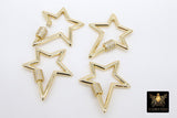 Carabiner Star Screw Clasps, Silver