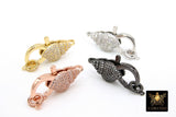 Large Lobster Clasp, CZ Pave Sea Shell Claws, Diamond Pave Conch Beach Findings