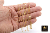 14 K Gold Filled Bar Chains, 925 Sterling Silver Sequin 2.7 mm Bar CH# 750, Unfinished Dainty Chain