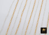 14 K Gold Filled Flat Cable 6.5 mm Chain, 10.5 mm 14 20 Unfinished Elongated CH# 760, Long Short Chain CH# 759