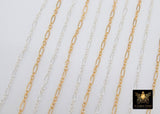 14 K Gold Filled Bar Jewelry Chains, 925 Sterling Silver Flat Cable CH# 758, 5.1 mm Unfinished Long and Short CH #858