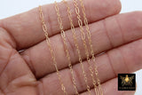 14 K Gold Filled Bar Jewelry Chains, 925 Sterling Silver Flat Cable CH# 758, 5.1 mm Unfinished Long and Short CH #858