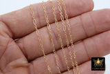 14 K Gold Filled Flat Cable 6.5 mm Chain, 10.5 mm 14 20 Unfinished Elongated CH# 760, Long Short Chain CH# 759
