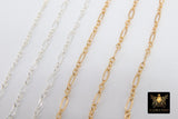 925 Sterling Silver Flat Cable, Unfinished Long and Short 5.6 mm By the Foot CH# 859, Dainty Silver Chain By The Foot