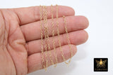 14 K Gold Filled Flat Cable 6.5 mm Chain, 10.5 mm 14 20 Unfinished Elongated CH# 760, Long Short Chain CH# 759