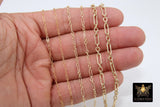 14 K Gold Filled Flat Cable 6.5 mm Chain, 10.5 mm 14 20 Unfinished Elongated CH# 760, Long Short Chain CH# 759