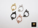CZ Pave Lobster Clasp, Large Lobster Clasp # 2360, Rose Gold Silver Black Double CZ Sided Claw