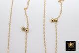 925 Sterling Sliver Hammered Cable Chains, 2.1 mm 14 K Gold Filled CH# 728, Dainty Chain CH #836