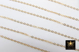 14 K Gold Filled Hammered Cable Chains, 14 20 Unfinished By The Foot CH #726, 2.4 mm and 1.9 mm